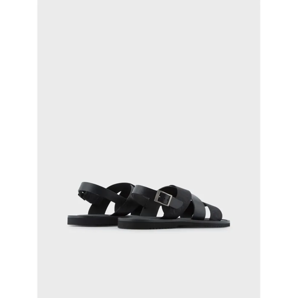 Emporio Armani EA7 Flatform Sandals in Black