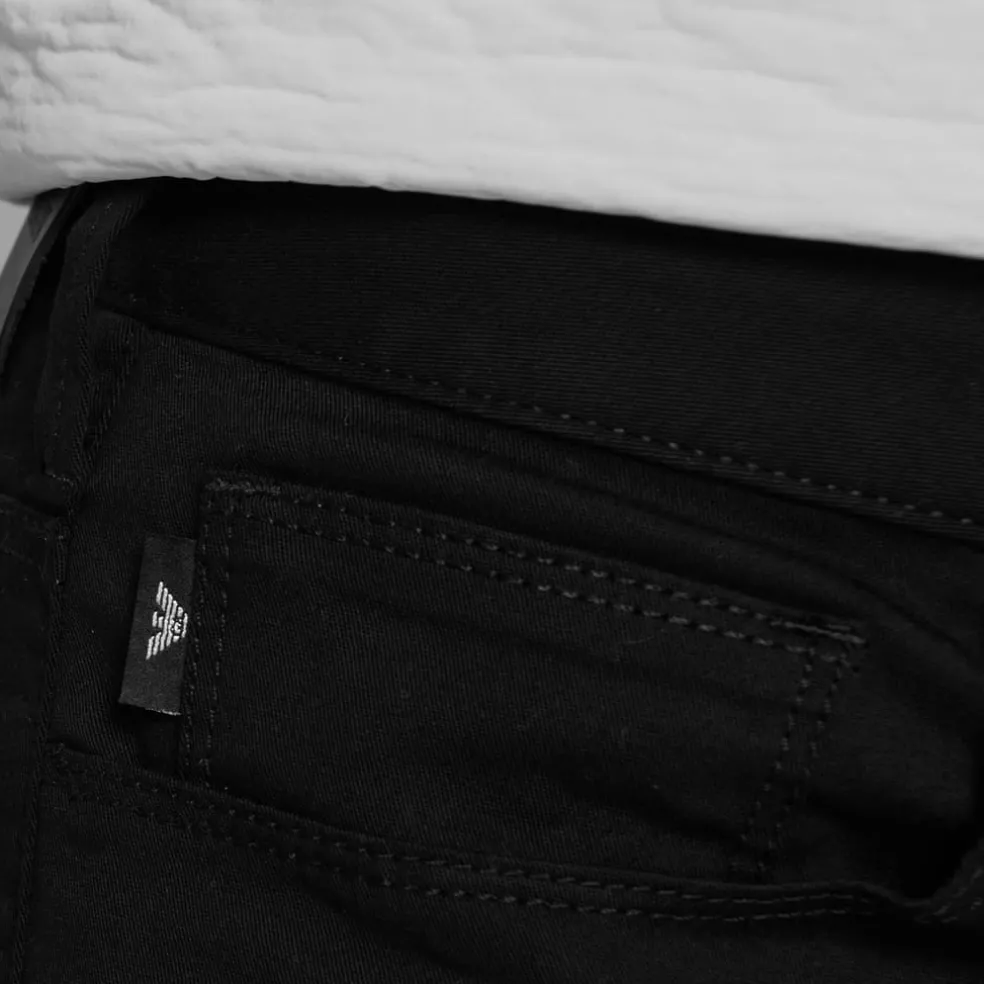 Emporio Armani EA7 J06 Slim Gabardine Jeans in Black