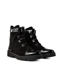 Emporio Armani EA7 Leather and Suede Boots in Black