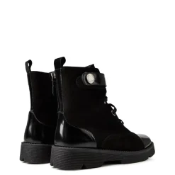 Emporio Armani EA7 Leather and Suede Boots in Black