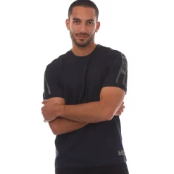 Emporio Armani EA7 Logo Series Cotton-Jersey T-Shirt in Navy