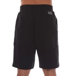 Emporio Armani EA7 Logo Series Cotton-Blend Bermuda Shorts in Black