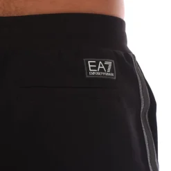 Emporio Armani EA7 Logo Series Cotton-Blend Bermuda Shorts in Black