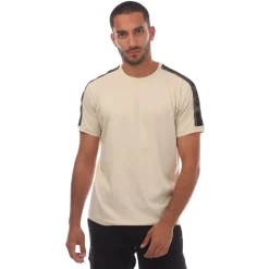 Emporio Armani EA7 Logo Series Cotton-Jersey T-Shirt in Beige