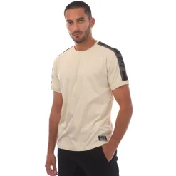 Emporio Armani EA7 Logo Series Cotton-Jersey T-Shirt in Beige