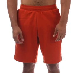 Emporio Armani EA7 Logo Series Cotton-Blend Bermuda Shorts in Orange