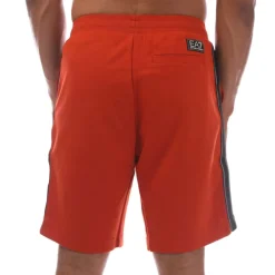 Emporio Armani EA7 Logo Series Cotton-Blend Bermuda Shorts in Orange