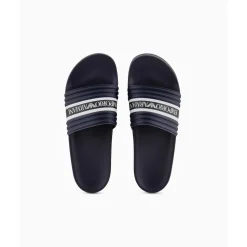 Emporio Armani EA7 Logo Sliders in Blue