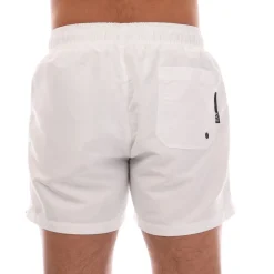Emporio Armani EA7 Logo Tape Swim Shorts in White