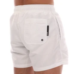 Emporio Armani EA7 Logo Tape Swim Shorts in White