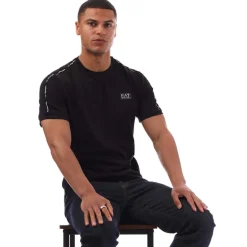 Emporio Armani EA7 Logo Tape T-Shirt in Black