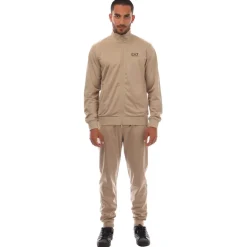Emporio Armani EA7 Logo Tracksuit in Beige
