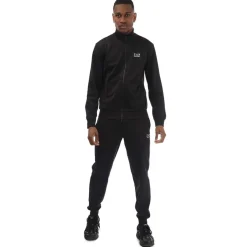 Emporio Armani EA7 Recycled Technical-Fabric Core Identity Tracksuit in Black