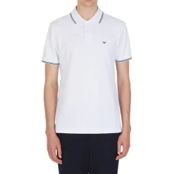 Emporio Armani EA7 Regular Tipped Polo Shirt in White