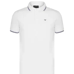 Emporio Armani EA7 Regular Tipped Polo Shirt in White