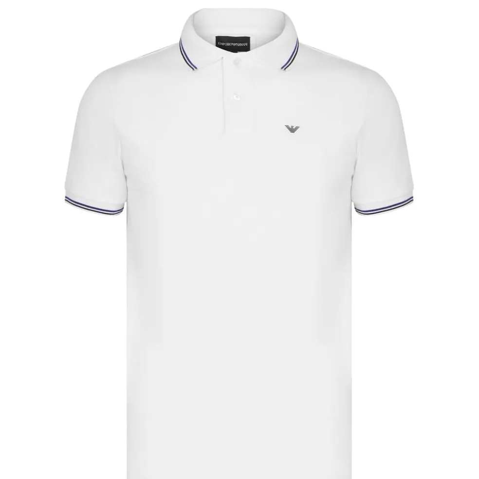 Emporio Armani EA7 Regular Tipped Polo Shirt in White