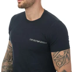 Emporio Armani Mens 2 Pack Lounge Crew Neck T-Shirt in Navy Red