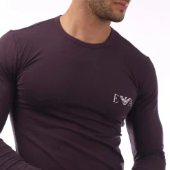 Emporio Armani Slim-Fit Long Sleeve T-Shirt in Purple
