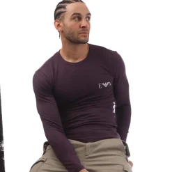 Emporio Armani Slim-Fit Long Sleeve T-Shirt in Purple