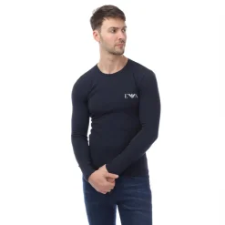 Emporio Armani Slim-Fit Long Sleeve T-Shirt in Navy