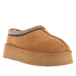 EverAu Wonga Leather Slippers in Chestnut