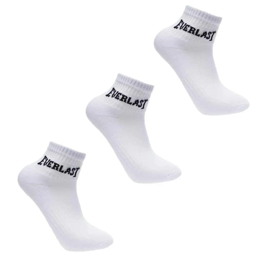 Everlast Quarter Socks 3 Pack Childrens in White