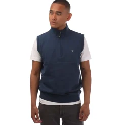 Farah Clint Midlayer Gilet in Dark Blue
