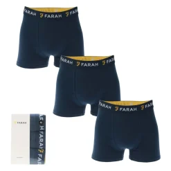 Farah Mens Aveleer 3 Pack Boxer Shorts in Navy