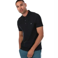 Farah Mens Cove Short Sleeve Polo Shirt in Navy