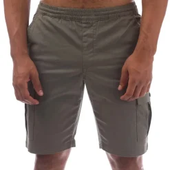 Farah Mens Crane Organic Stretch Twill Cargo Shorts in Green