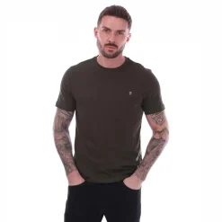 Farah Mens Dean Short Sleeve T-Shirt in olive