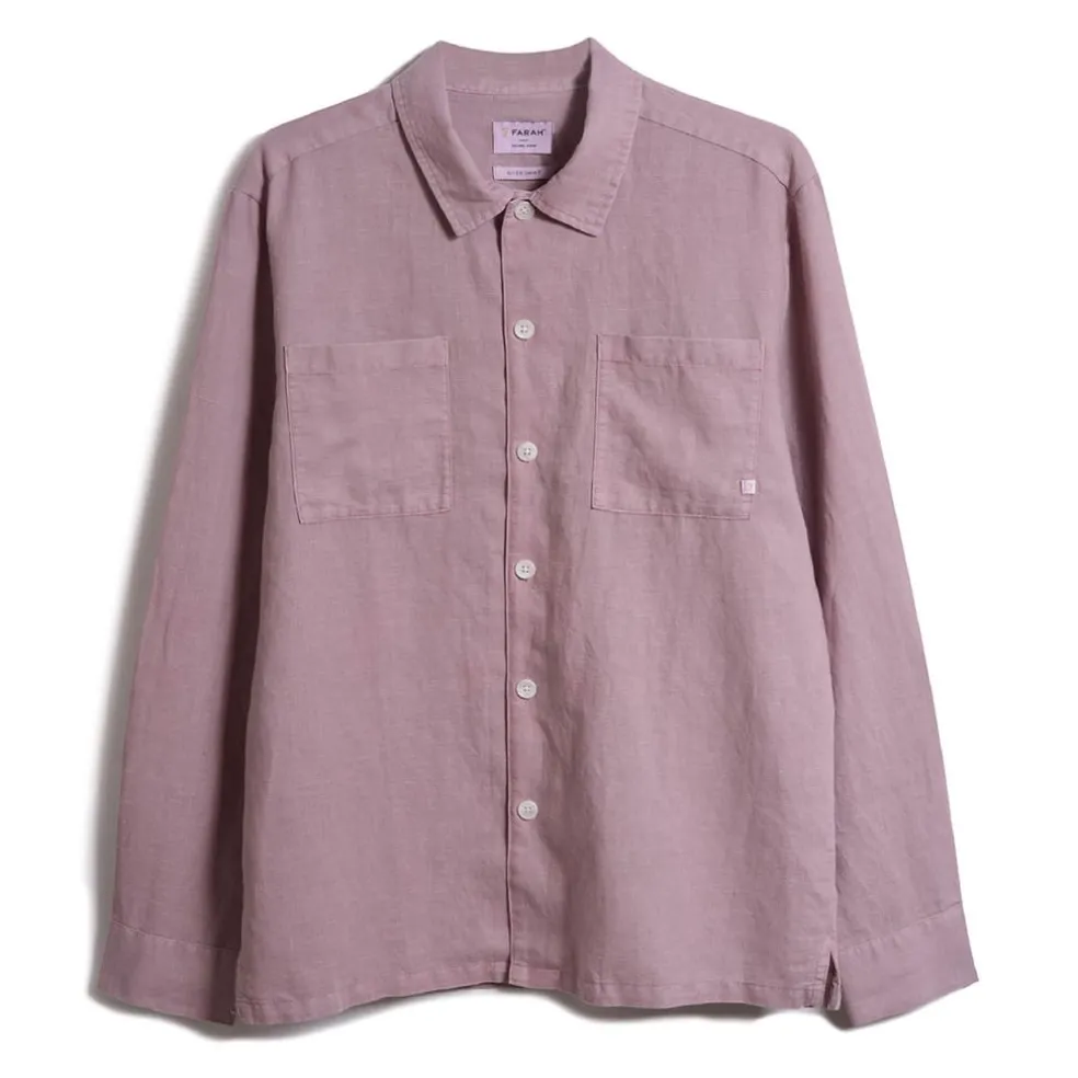 Farah Nelson Slub Shirt in Pink