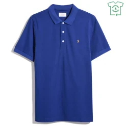 Farah Short Sleeve Polo Shirt in Blue