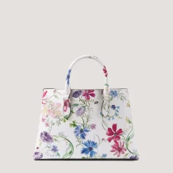 Fiorelli Emery Floral Satchel with Detachable Strap in White