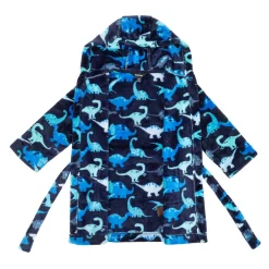 Firetrap Dinosaur Fleece Hooded Dressing Gown in Black