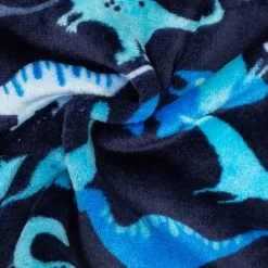 Firetrap Dinosaur Fleece Hooded Dressing Gown in Black