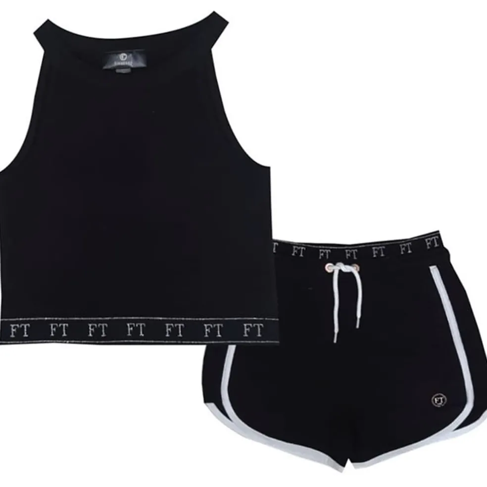 Firetrap Fleece Short Set in Black