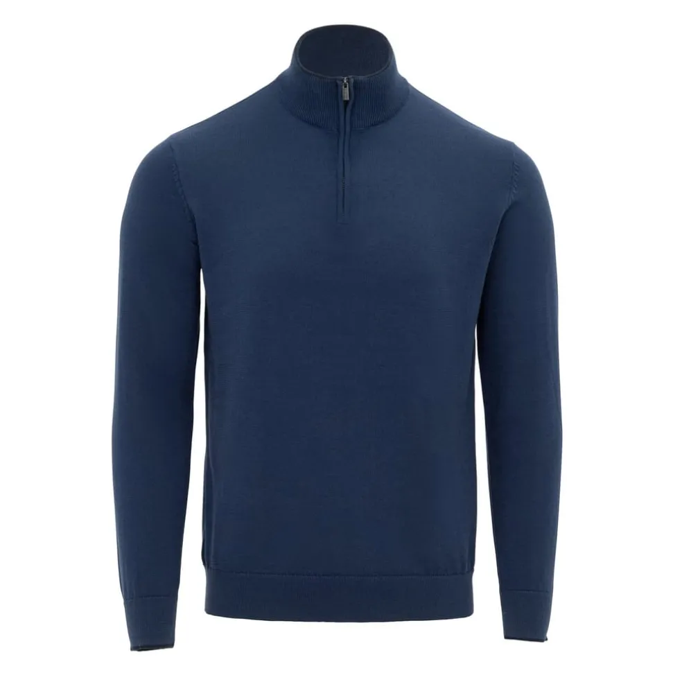 Firetrap Mens Jumper Polo in Blue