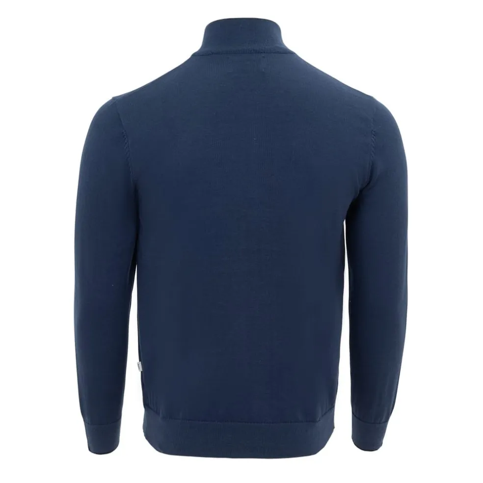 Firetrap Mens Jumper Polo in Blue