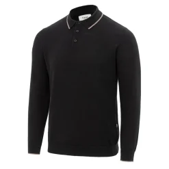 Firetrap Mens Long Sleeve Polo Jumper in Black