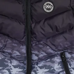 Firetrap Ombre Camo Hooded Puffer Jacket in Black