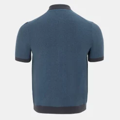 Firetrap Short Sleeve Knit Polo Shirts Cardigan in Blue