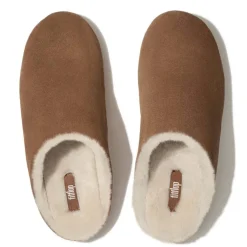 Fit Flop Chrissie Shearling Slippers in Tan