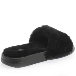 Fit Flop iQushion Shearling Slides in Black