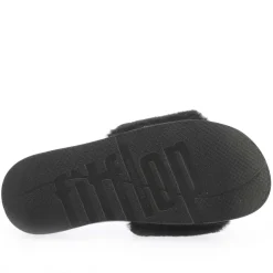 Fit Flop iQushion Shearling Slides in Black