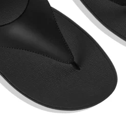 Fit Flop Leather Sandals in Black