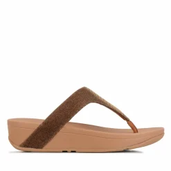 Fit Flop Lottie Glitzy Toe Thong Sandals in Bronze