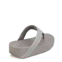 Fit Flop Lottie Glitzy Toe Thong Sandals in Gunmetal