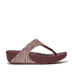 Fit Flop Lulu Shimmerweave Toe-Post Sandals in Brown