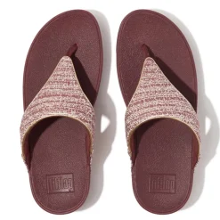 Fit Flop Lulu Shimmerweave Toe-Post Sandals in Brown